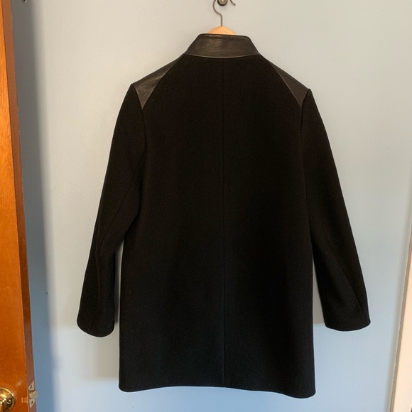 Maje Wool/Leather Coat, Size 2 (Medium) - Picture 2 of 8